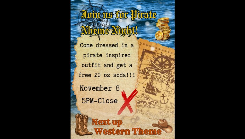 Theme Night, Theme Nights, Neon 80s, Star Wars, Prom, NFL, Halloween, Pirates, western